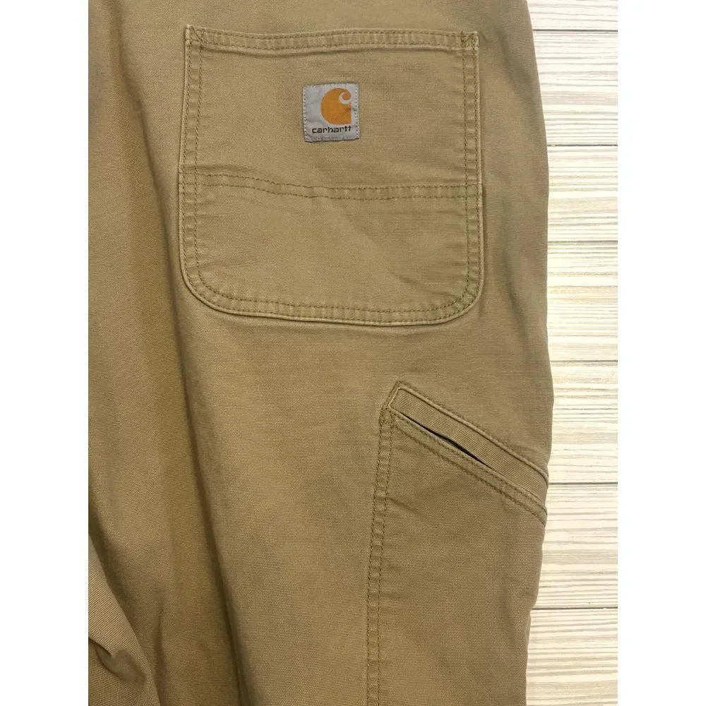Carhartt Relaxed Fit Brown Cotton Canvas Workwear Mens Pants‎ 46x32